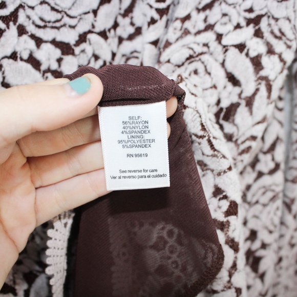 Hannah Sheer Velvet Rose Long Sleeve Blouse, sz: M - Picture 7 of 8